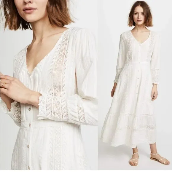 LoveShackFancy Desert Victorian lace Maxi Dress size 0 - Picture 1 of 15